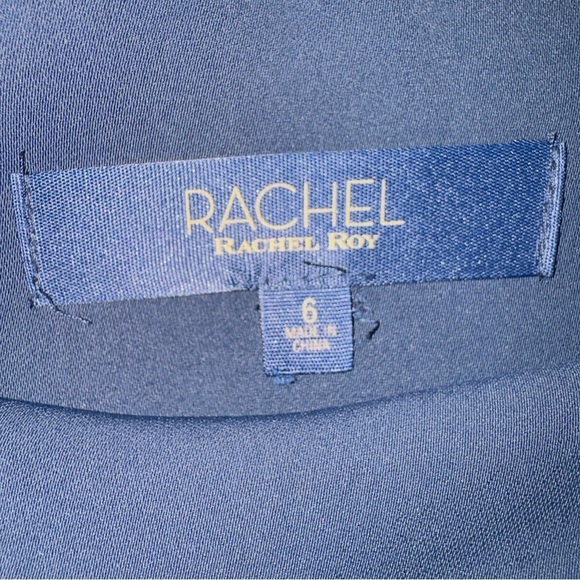 Rachel Roy Blue Pull On High Waisted Belted Paperbag Pants size 6 - Picture 4 of 5